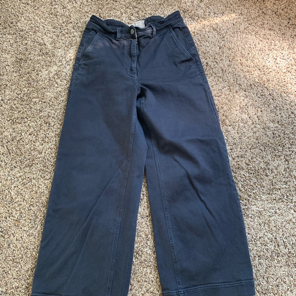 Navy Everlane Wide Leg Crop Pants Size 6